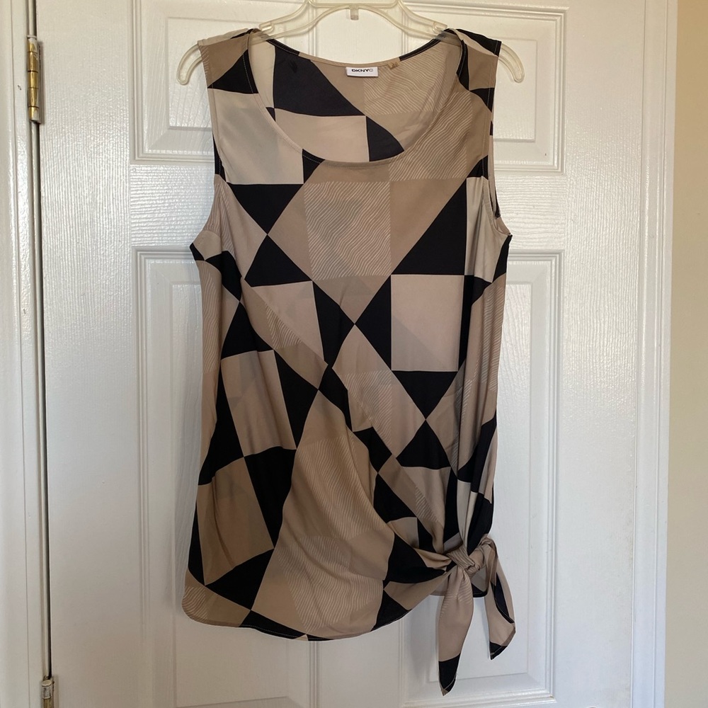 DKNY Geometric Print Blouse (Size M)